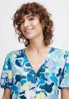 B.Young Joella Watercolour Inspired Buttoned Midi Dress, Angel Blue