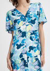B.Young Joella Watercolour Inspired Buttoned Midi Dress, Angel Blue