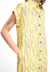 B.Young Alakka Zebra Print Midi Shirt Dress, Sunny Lime