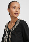 B.Young Heidy Embroidered Pattern Blouse, Black