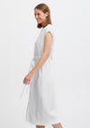 B.Young Ilini Tie Waist Midi Dress, Marshmallow