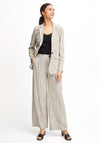 B.Young Johanna Striped Blazer, Linen Black