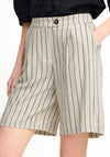 B.Young Johanna Striped Shorted, Linen Black