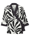 B. Young Janina Printed Kimono Jacket, Black