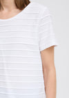 B.Young Raisa Frill Striped T-Shirt, Optical White