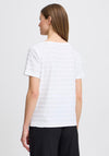 B.Young Raisa Frill Stripped T-Shirt, Optical White