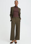 B. Young Wide Leg Tailored Trousers, Green