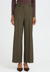 B. Young Wide Leg Tailored Trousers, Green