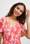 B.Young Jacqueline Printed Drawstring Dress, Pink Ethnic Mix