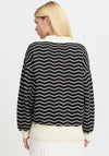 b.young Otari Zig Zag Cardigan, Black