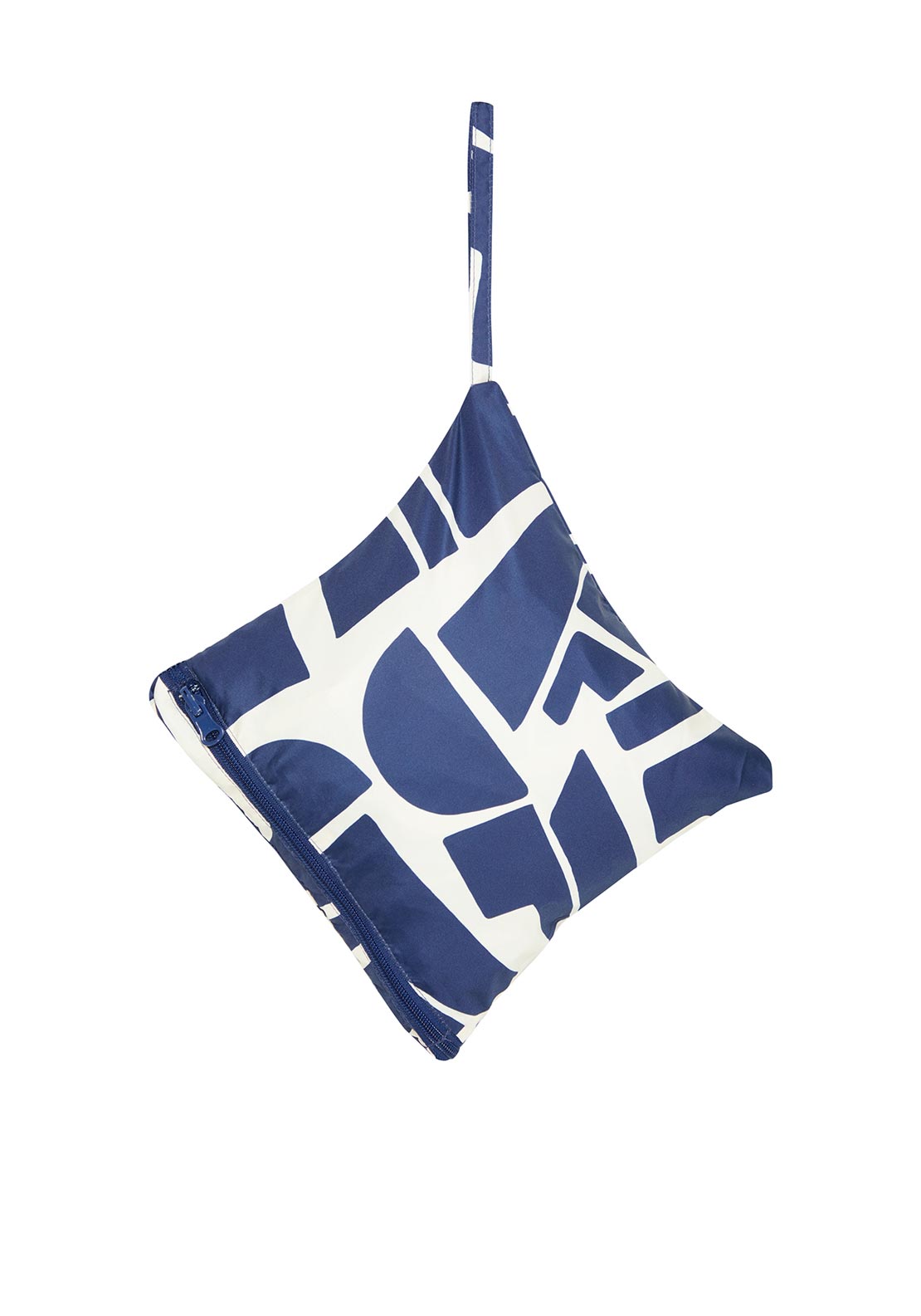 b.young Aska One Size Oversized Poncho, Navy and Beige