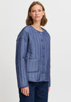 b.young Deluks Denim Effect Quilted Jacket, Mid Blue