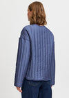 b.young Deluks Denim Effect Quilted Jacket, Mid Blue