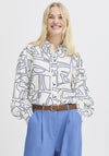 B.young Ilya Abstract Print Shirt, Cream and Navy