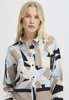 b.young Favia Geometric Print Shirt, Blue Multi