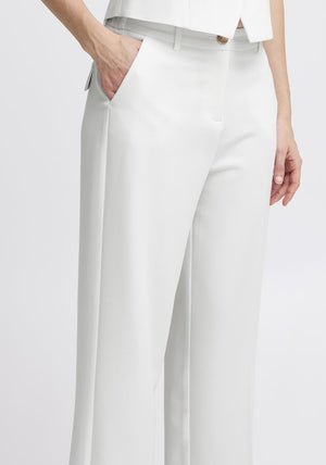 b.young Deceri Cuffed Straight Leg Trousers, White