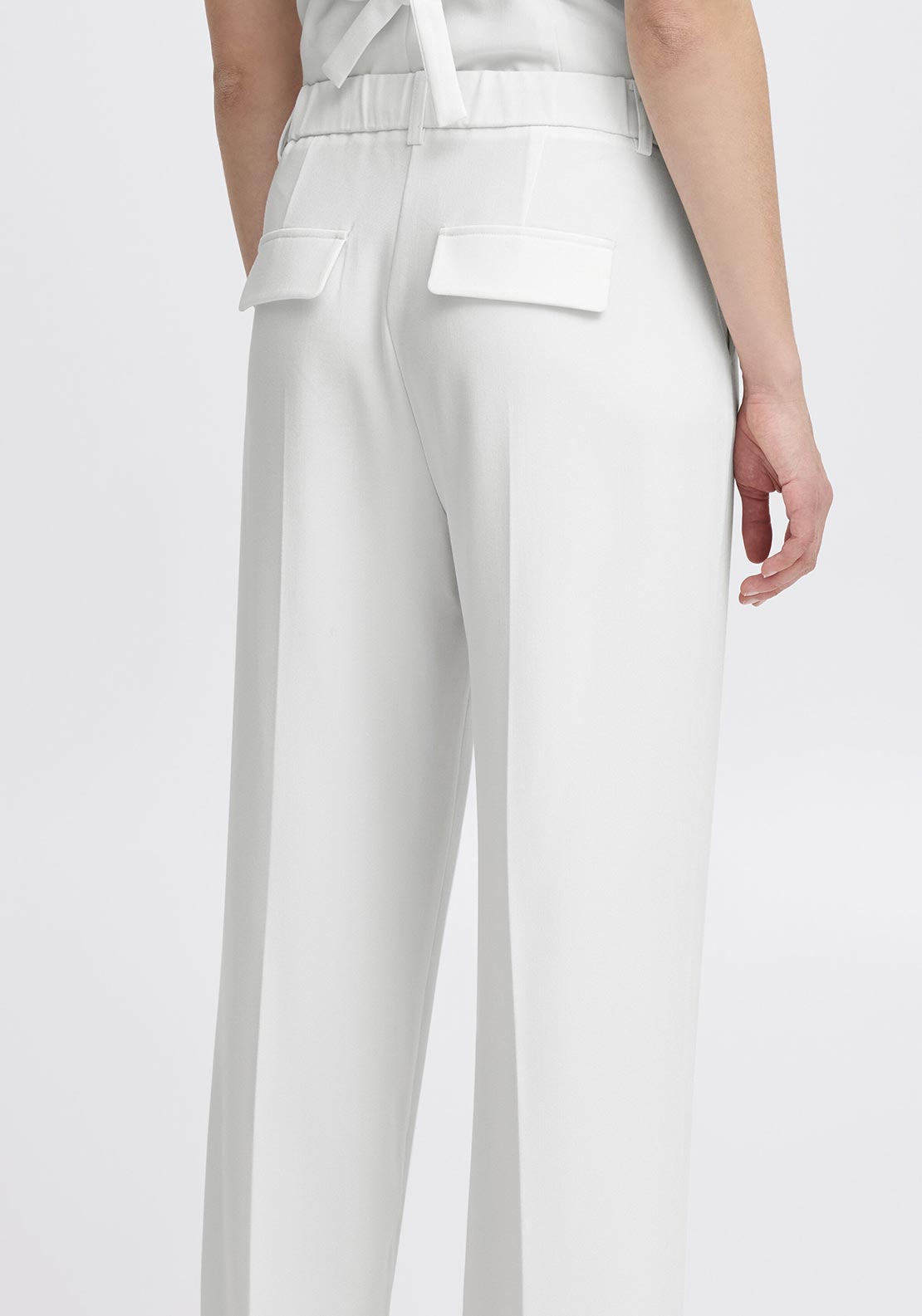 b.young Deceri Cuffed Straight Leg Trousers, White
