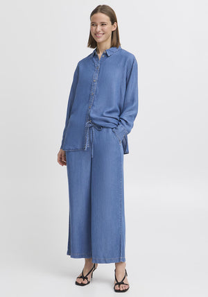 b.young Kosmo Cropped Denim Trousers, Blue