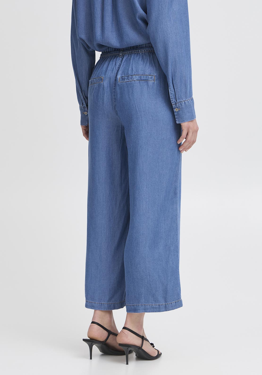 b.young Kosmo Cropped Denim Trousers, Blue