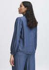 b.young Kosmo Frill Denim Shirt, Blue
