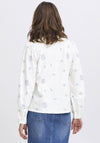 B.Young Flower Embroidered Shirt, White