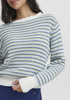 b.young Magio Striped Knit Jumper, Blue