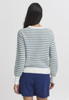 b.young Magio Striped Knit Jumper, Blue