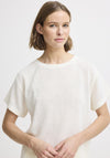 b.young Sif Short Sleeve Knit Sweater, Cream