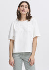 b.young Pandinna Rhinestone and Pearl Embellished T Shirt, White