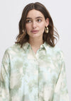 b.young Ibine Watercolour Print Shirt, Green