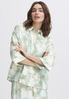 b.young Ibine Watercolour Print Shirt, Green