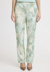 b.young Ibine Watercolour Print Straight Leg Trousers, Green