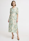 b.young Ibine Watercolour Print Dress, Green