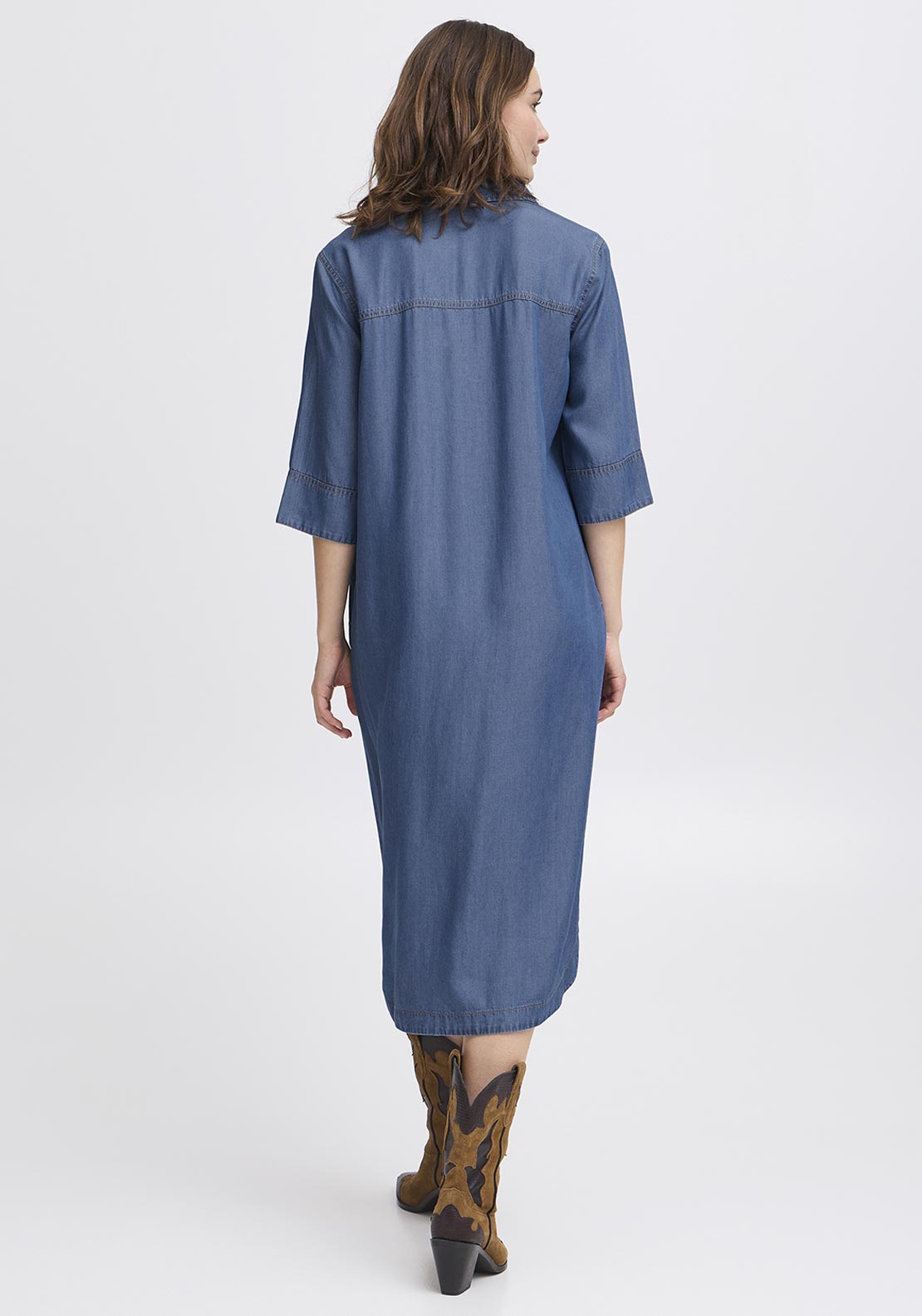 b young denim dress b.young Blue Denim Long Sleeved Dress