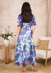 Hope & Ivy Ally Flutter Sleeve Maxi Wrap Dress, Multi