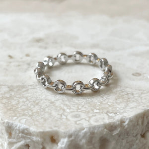 24Kae Link Structure Ring, Silver