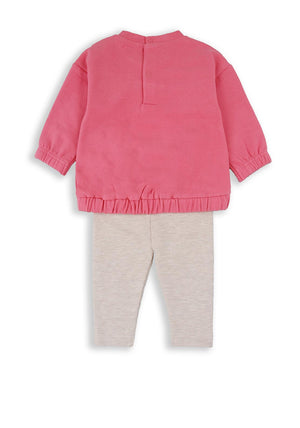Babybol Baby Girl Meow Sweater Dress and Legging Set, Pink