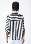 Joseph Ribkoff Square Button Striped Jacket, Black & Off-White