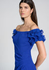 Joseph Ribkoff Flutter Sleeve Bardot Dress, Royal Blue