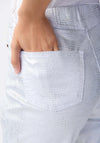 Joseph Ribkoff Croc Skin Textured Slim Leg Trousers, Silver