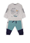 Babybol Baby Boy Two Piece No Rules Tracksuit, Grey Multi