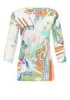Dolcezza Keyhole Cutout Pastel Print Top, Multi