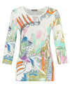 Dolcezza Keyhole Cutout Pastel Print Top, Multi