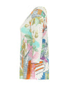 Dolcezza Keyhole Cutout Pastel Print Top, Multi