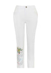 Dolcezza Embellished Printed Cropped Jeans, White