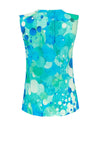Dolcezza Fish Mosaic Neck Tie Top, Blue