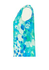 Dolcezza Fish Mosaic Neck Tie Top, Blue