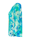 Dolcezza Fish Mosaic V-Neck Blouse, Blue