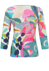 Dolcezza Rumba Print Asymmetric Neck Top, Multi