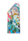 Dolcezza Rumba Print Asymmetric Neck Top, Multi